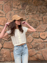 Pointelle cardigan top