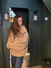 Leather Trim Sherpa Jacket