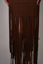 Fringe Hem Knit Maxi Dress