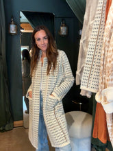 Marceau Houndstooth Coat - Cream Multi