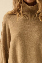 Exposed-Seam Mock-Neck Sweater