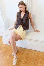 Tie Front Lace Trim Top