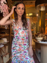 Floral Mesh Drop Waist Maxi Dress