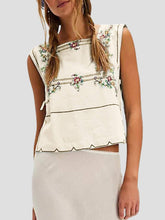 Boho Embroidered Tie Up Tank