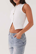 Ribbed Button Tank Top
