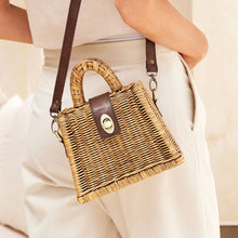Brown Petite Rattan Handbag