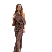 Asymmetric Plaid Top + Skirt Set