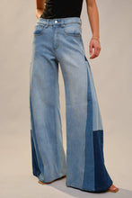 High Rise Color Block Jeans