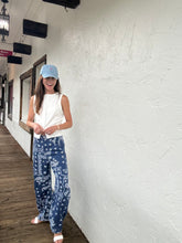 Denim Paisley Print Jeans