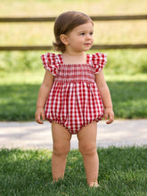 Plaid Smocked Ruffle Romper