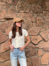 Pointelle cardigan top