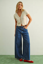Cap Sleeve Button Up Top