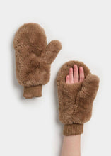 Faux Fur Mittens - Taupe