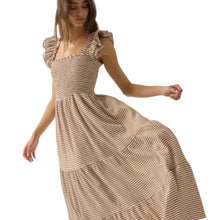 Gingham ruffled maxi dress