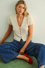Cap Sleeve Button Up Top