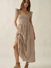 Gingham ruffled maxi dress