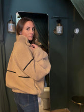 Leather Trim Sherpa Jacket