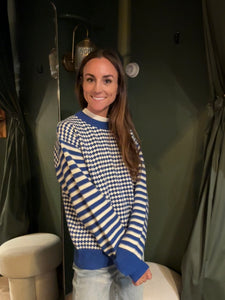 Contrast Knit Sweater