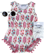 Dillon Pom Pom Romper - Floral Pop