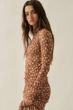 Fawn Print Mesh Top