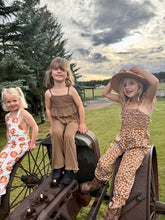Paisley Smocked Ruffle Jumpsuit- Russet Floral