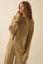 Exposed-Seam Mock-Neck Sweater
