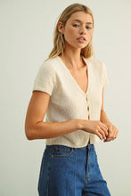 Cap Sleeve Button Up Top