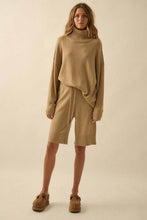 Exposed-Seam Mock-Neck Sweater