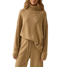Exposed-Seam Mock-Neck Sweater