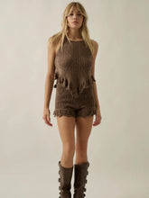 Crochet-Knit High Waist Shorts