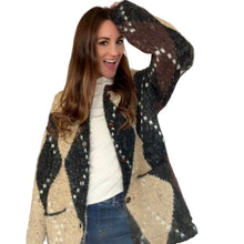 Argyle Button Up Cardigan