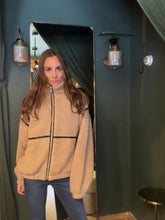 Leather Trim Sherpa Jacket