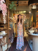 Floral Mesh Drop Waist Maxi Dress