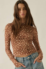 Fawn Print Mesh Top