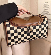 Checkered Cosmetics Bag