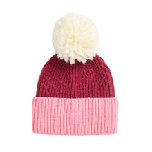 Baby Two-Tone Beanie - Burgundy & Pink