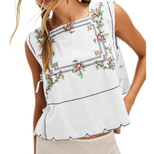 Boho Embroidered Tie Up Tank
