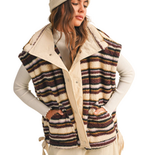 Striped Plush Fleece Vest