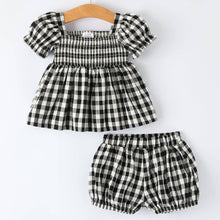 Plaid Smocked Bloomer Set