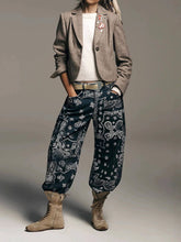Denim Western Vintage Paisley Print Jeans