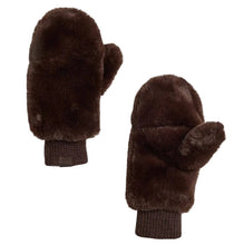 Faux Fur Mittens - Chocolate