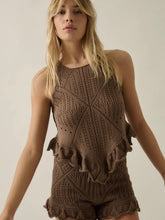 Crochet-Knit High Waist Shorts