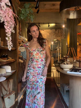 Floral Mesh Drop Waist Maxi Dress