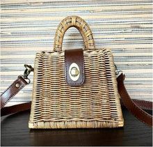 Brown Petite Rattan Handbag