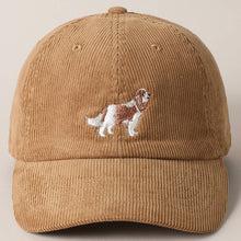 Cavalier King Embroidered Corduroy Baseball Hat