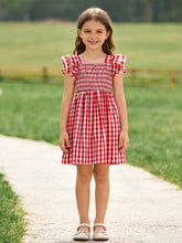 Plaid Smocked Ruffle Dress