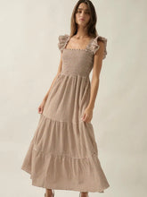 Gingham ruffled maxi dress