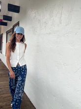 Denim Paisley Print Jeans