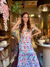 Floral Mesh Drop Waist Maxi Dress