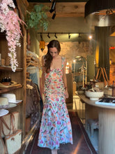 Floral Mesh Drop Waist Maxi Dress